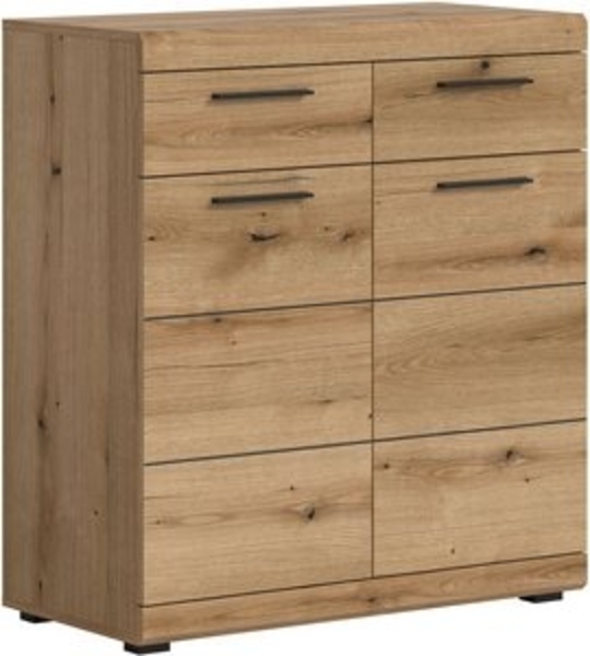 INOSIGN Schuhschrank SIENA, Breite 90 cm, 2 Türen, 2 Einlegeböden, 3 Fächer, 2 Schubkästen (1-St, hochwertige Rillenfräsung in MDF Front) Schuhkommode, Kommode, Anrichte, Sideboard Bild 6