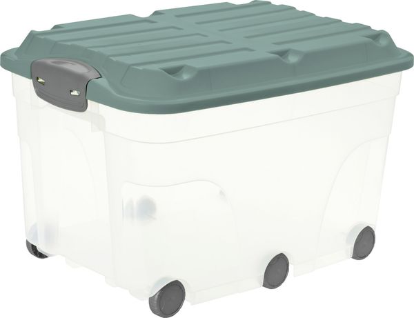 Rotho Aufbewahrungsbox Roller 6 59,5 x 40 x 37 cm inklusive Deckel + Rollen 57 L