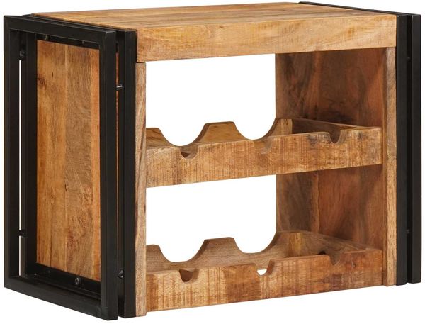 vidaXL Weinregal Braun 60 x 45 x 33 cm Massives grobes Mangoholz 4104754