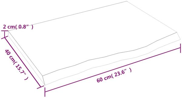 vidaXL Tischplatte 60x40x2 cm Massivholz Eiche Unbehandelt 3156281 Bild 6