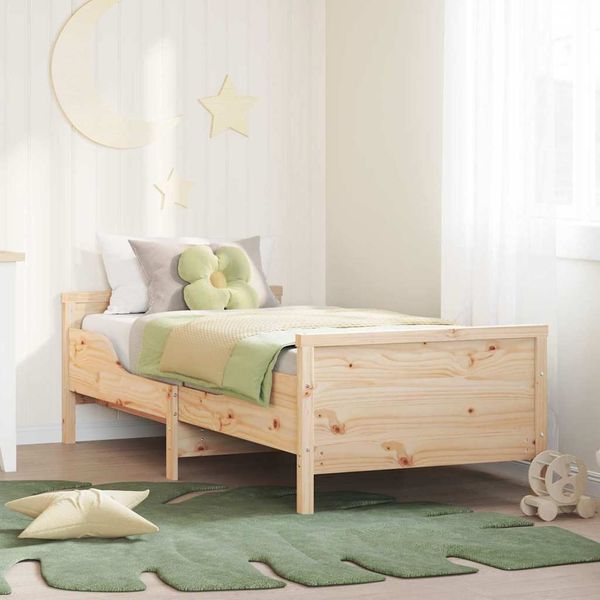 vidaXL Bettrahmen mit Kopfteil Braun 80 x 200 cm Holzwerkstoff 877203