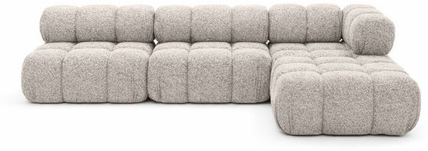 Kaiser Möbel Ecksofa L-form, Wohnlandschaft für Wohnzimmer, Bouclé-Stoff Abriamo, Selia, Ecksofa, Modernes L-Design,Weiche, abgerundete Formen,Trendiger Bouclé-Stoff