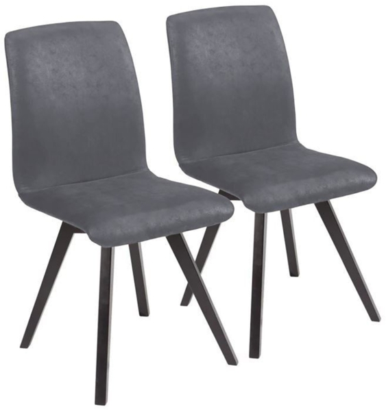 Polsterstuhl (2er-Set) Delphine aus Massivholz 48 x 56 x 92 Esszimmerstuhl massiv Schwarz/Anthrazit 12137