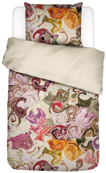 Essenza Bettwäsche Isaline Vanille Satin, Satin, 2 teilig, Blumenformen, kunstvoll, modern