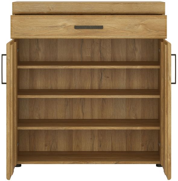 Schuhkommode Coswig / Cortina, Holzwerkstoff, Holzfarben, 93 x 100 x 38 cm Bild 2