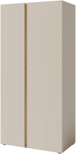 Kleiderschrank Lonitz LZ03 (Farbe: Sandbeige / Sandbeige + Geölte Eiche)