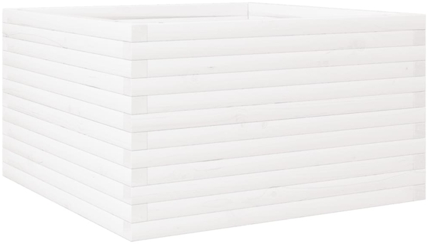 vidaXL Pflanzkübel Weiß 80x80x46 cm Massivholz Kiefer 3282420
