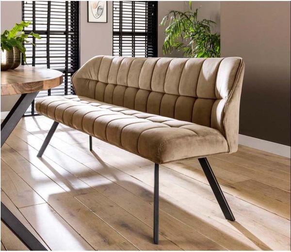 Maison ESTO Essbank Küchenbank Esstischbank 180 cm Samt gepolstert, Sitzfläche gesteppt
