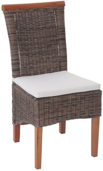 6er-Set Esszimmerstuhl Savona, Stuhl Küchenstuhl, Rattan ~ mit Sitzkissen Bild 2
