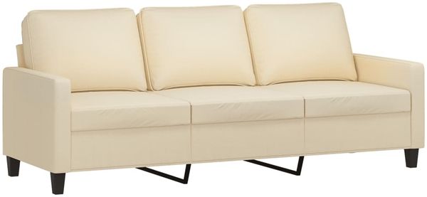 vidaXL 3-Sitzer-Sofa mit Hocker Creme 180 cm Stoff 3201039 Bild 4