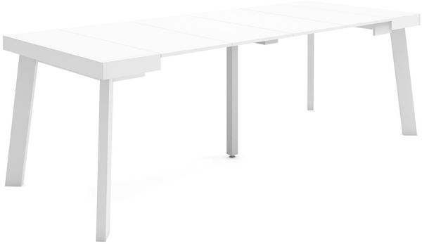 Skraut Home | Ausziehbarertisch | Multifunktionaler ausziehbarer | 220 | Für 10 Gäste | Hölzerne Beine | Moderner Stil | Weiß