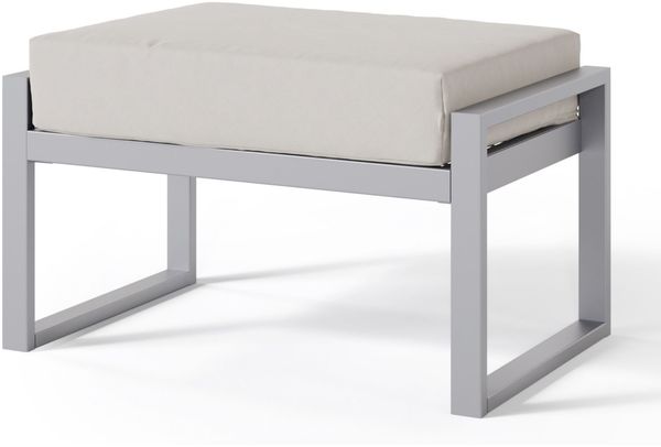 Selsey 'Dywilly' Gartenhocker mit wasserabweisendem Stoff, Grau ca. 42 x 60 x 45 cm