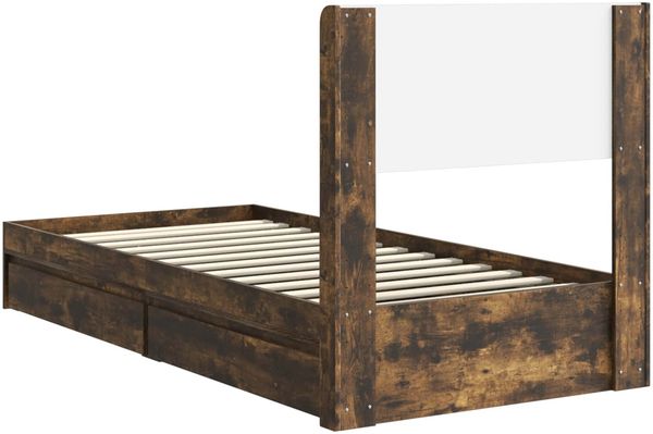 vidaXL Bettgestell mit Stauraum und Kopfteil 2 Stk. Holzwerkstoff 3414423 Bild 8