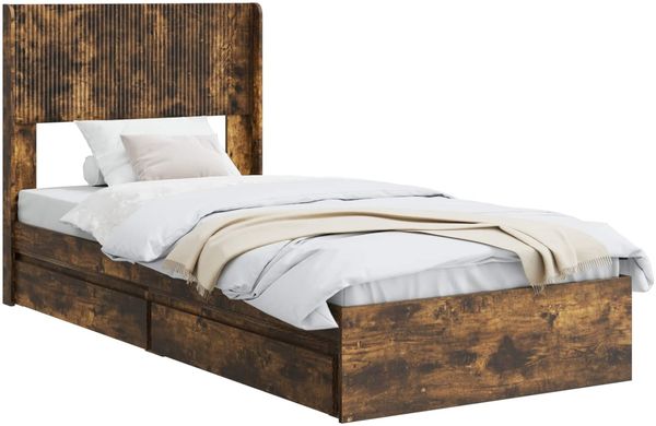 vidaXL Bettgestell mit Stauraum und Kopfteil 2 Stk. Holzwerkstoff 3414423 Bild 2