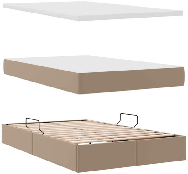 vidaXL Aufbewahrungsbett Cappuccino 120x200 cm Kunstleder 3371664 Bild 7