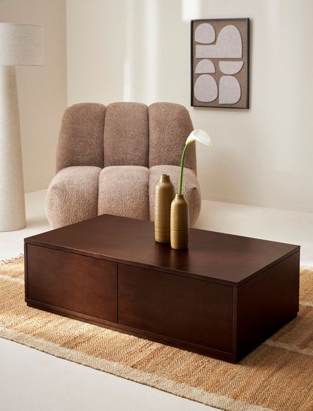 LeGer Home by Lena Gercke Couchtisch Lareen, Eschenfurnier, glatt lackiert, 2 Schubladen, Breite 110 cm