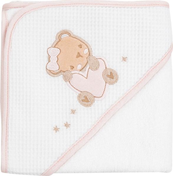 Kikkaboo Kapuzenhandtuch Dream Big 90 x 90 cm Babyhandtuch Tiermotiv Baumwolle rosa