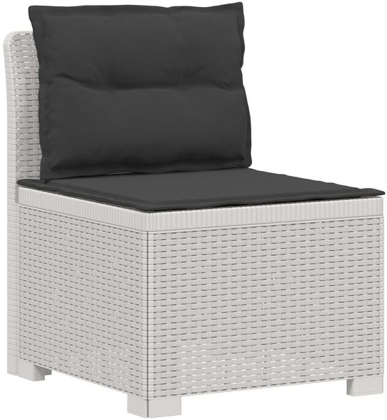 vidaXL 1-Sitzer Garten-Sofa mit Kissen Rattan-Look PP Weiß 8011805