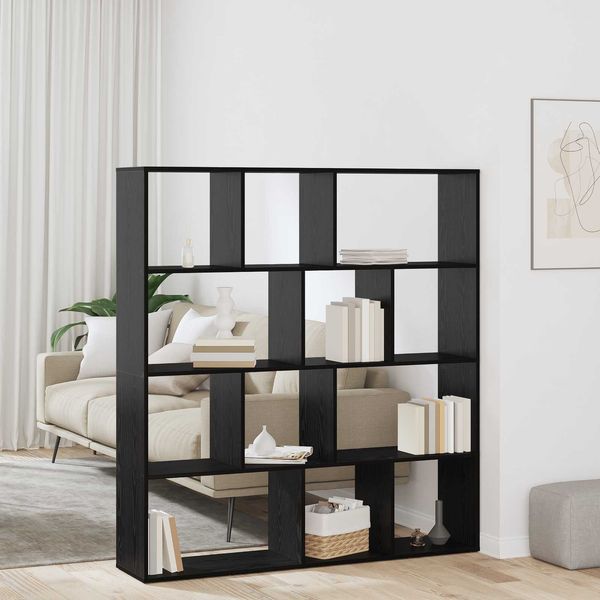 vidaXL Bücherregal Schwarz Eichen-Optik 132 x 29 x 141,5 cm 3388358