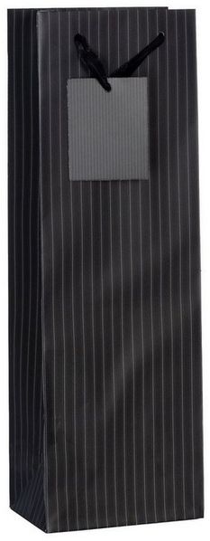 laro Geschenkbox Geschenktüten mit Henkel Flaschentüten Eleganz Schwarz 12-96stk (12 St)