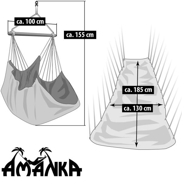 XXL Hängesessel Relaxsessel 185x130cm bis 150kg in Braun