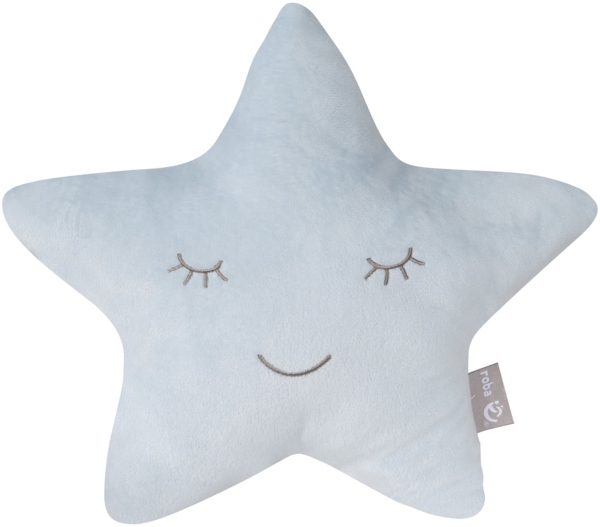 roba Kuschelkissen 'roba Style' - Flauschiges Dekokissen in Stern-Form - Hellblau