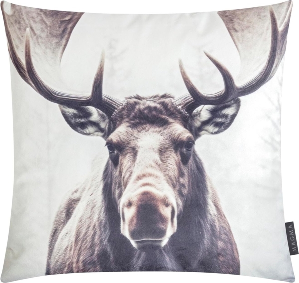MAGMA Kissenhülle Wild Animals Digitaldruck - ca. 45 x 45 cm Elch
