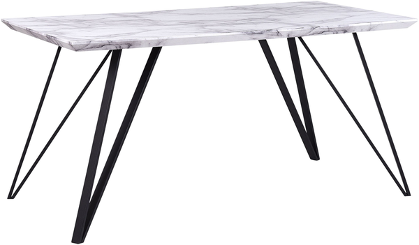 Esstisch Marmor Optik weiß / schwarz 150x80 cm MOLDEN