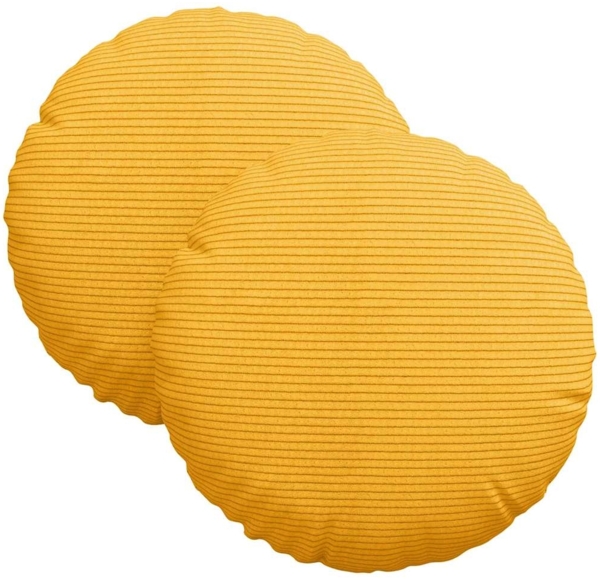 vidaXL Sitzkissen 2 pcs Helles Gelb Ø 30 cm Cordstoff 42014118