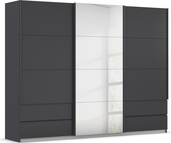 Rauch Schwebetürenschrank ELARA - Schlafzimmer Schwebetürenschrank in Grau metallic