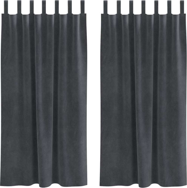 vidaXL Verdunkelungsvorhänge 2 pcs Hellgrau 140 x 175 cm Samt 4107264