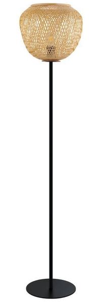 Eglo 43264 NATURE Stehleuchte DEMBLEBY Holz natur E27 1X40W H:150cm Ø32cm mit Fußtrittschalter