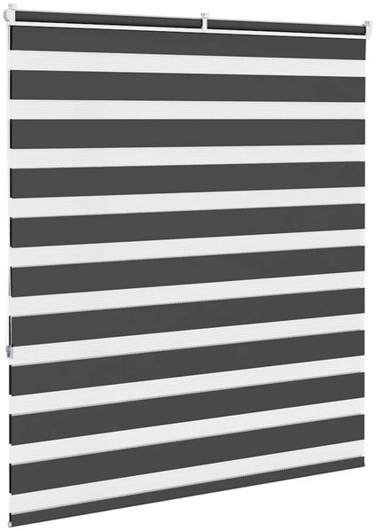 vidaXL Doppelrollo Schwarz 125x150 cm Stoffbreite 120,9 cm Polyester 4014240 Bild 4