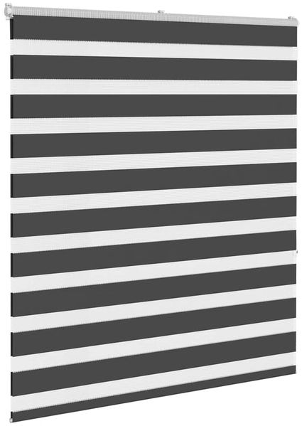 vidaXL Doppelrollo Schwarz 125x150 cm Stoffbreite 120,9 cm Polyester 4014240 Bild 3