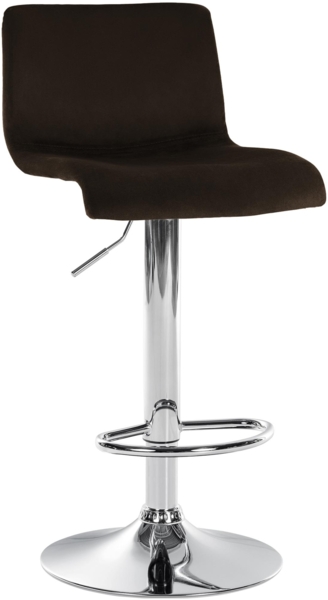 CLP Barhocker Hover Samtbezug höhenverstellbar drehbar mit Rückenlehne,braun Metall in Chromoptik