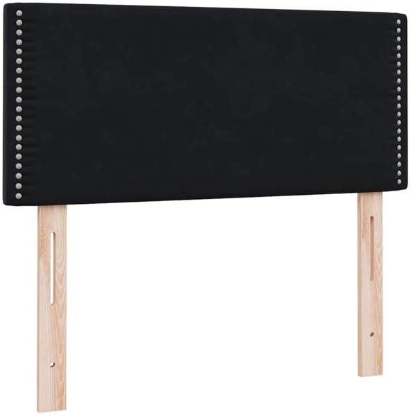 vidaXL Boxspringbett mit Matratze Schwarz 90x210 cm Samt 3318017 Bild 6