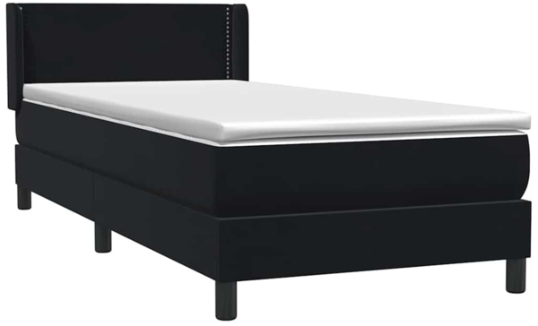 vidaXL Boxspringbett mit Matratze Schwarz 90x210 cm Samt 3318017 Bild 3