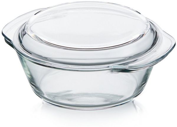 KHG Auflaufform aus Glas mit Deckel, 1,5 Liter, Borosilikatglas, (1-St), temperaturbeständig -20 bis 300°C, mikrowellengeeignet