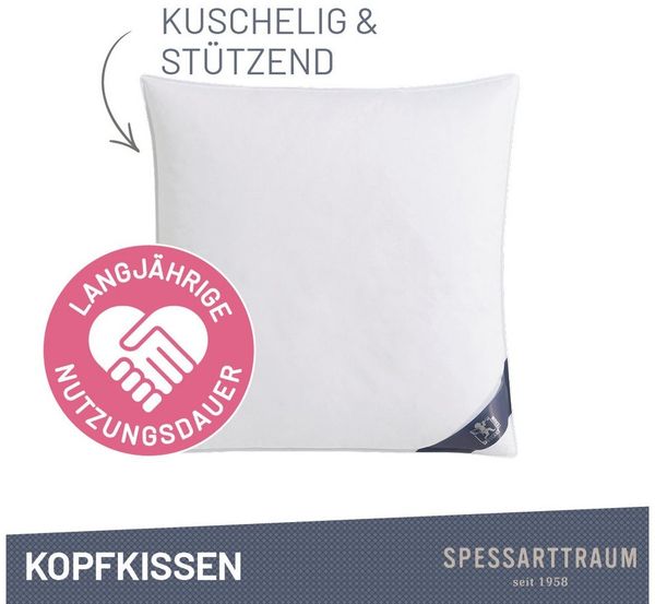 SPESSARTTRAUM 'FIRST CLASS' Daunenkissen-Set, Füllung: 90% Daunen, 10%Federn, Bezug: 100% Baumwolle, 80x80 cm