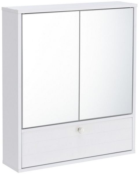 COSTWAY Badkommode, mit 2 Schubladen, Türen & 3 Fächern, Holz, 60x30x109cm