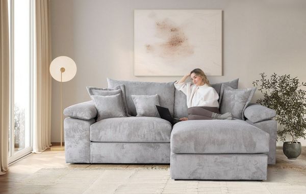Home affaire Ecksofa Soft&Cosy XL L-Form, B: 246 cm - OTTO. Verlässliche Qualität, Mega-Sofa, Cord oder Chenille-Struktur, mit Federkern & 4 Zierkissen