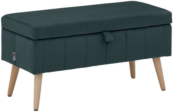 OTTO home Truhenbank AMIRA Sitzbank mit Stauraum, Maße B/T/H: 81/36/43 cm, mit Staufach, in 3 Bezugsqualitäten mit feiner Steppung