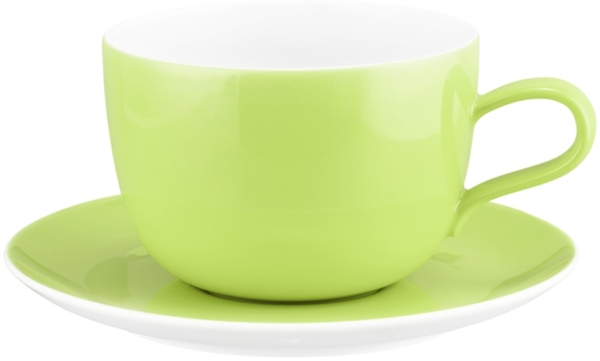 Seltmann Weiden Liberty Pure Colors Milchkaffeetasse mit Untertasse 380 ml - Lime Green Bild 1
