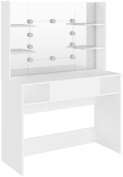 vidaXL Schminktisch mit LED-Beleuchtung 100x40x135 cm MDF Weiß 331538 Bild 5