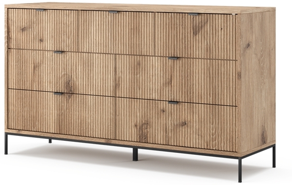 Sideboard Eliza Viking Oak 42 x 81 cm mit 7 Schubladen Vicco