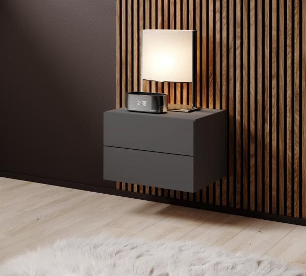 Nachtkommode >Cabo< in Graphit - 42x28x30cm (BxHxT)