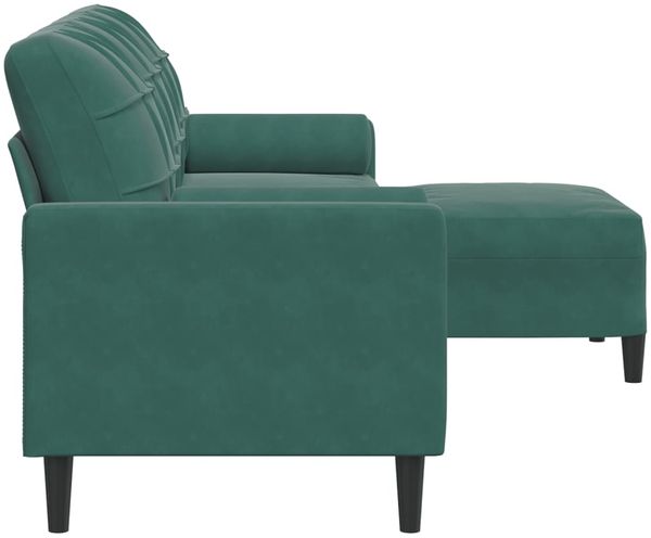 vidaXL 3-Sitzer-Sofa mit Hocker Dunkelgrün 210 cm Samt 3278279 Bild 4
