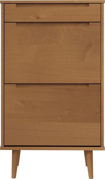 vidaXL Schuhschrank MOLDE Braun 59,5x35x103 cm Massivholz Kiefer 4013411 Bild 4