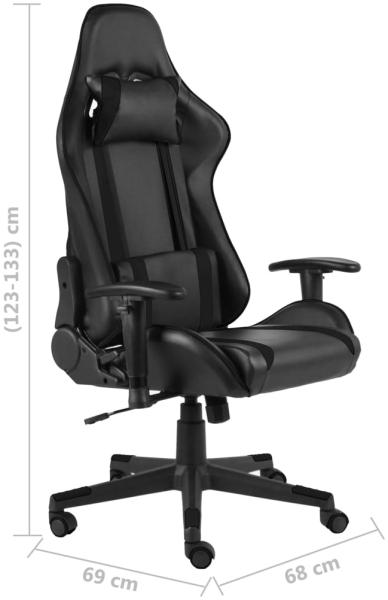 vidaXL Gaming-Stuhl Drehbar Schwarz PVC 20478 Bild 7