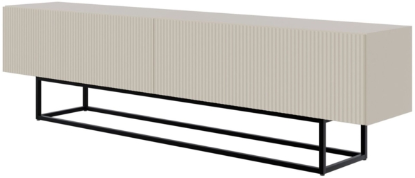 Selsey 'Veldio' TV-Lowboard 2-türig, greige mit schwarzem Metallgestell, ca. 46 x 175 x 32 cm